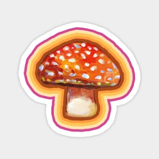 70s Aesthetic Retro Mushroom Pattern by Robert Phelps Magnet