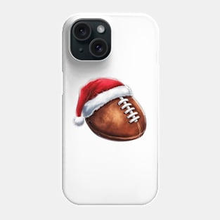 Christmas American Football in Santa Hat Phone Case