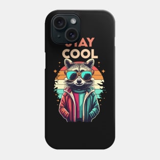 Stay Cool Funny Hip Raccoon With Sunglasses Retro Design Phone Case