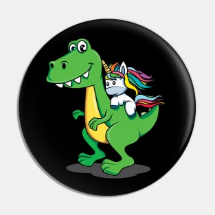 Cute Dinosaur and Unicorn/Pony with Rainbow Colors Pin