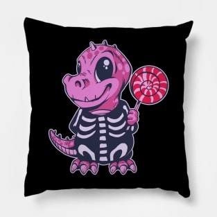 Adorable Pink T-Rex Dinosaur Holding a Popsicle! Pillow