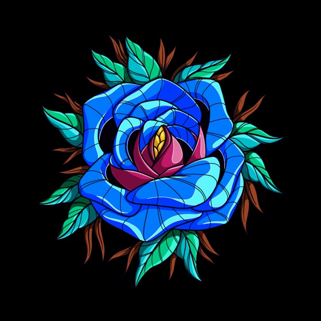 Blue rose by InkSmith