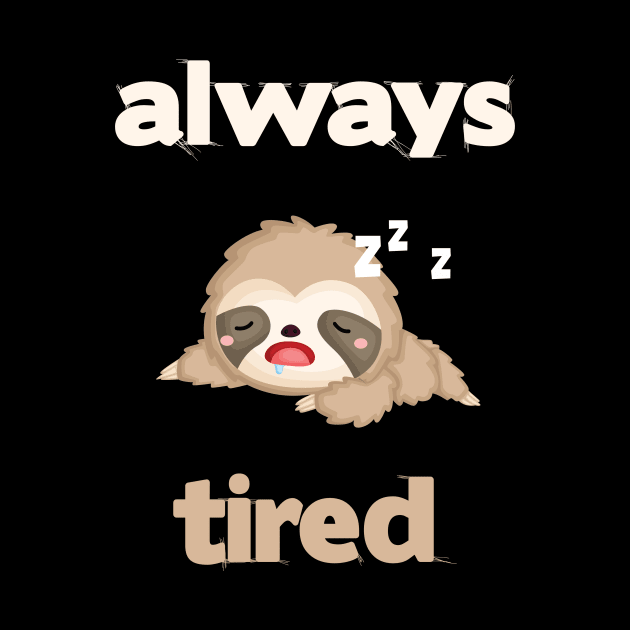 cute sloth sleeping always tired by vpdesigns