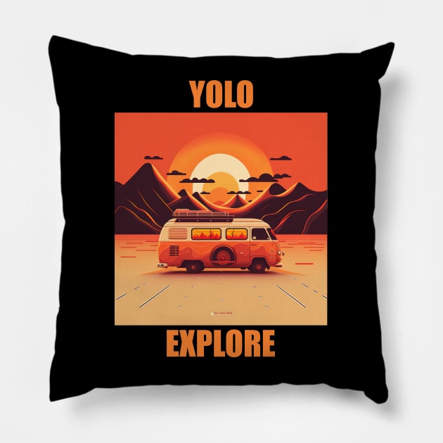 Yolo - Explore 4 Pillow by i2studio