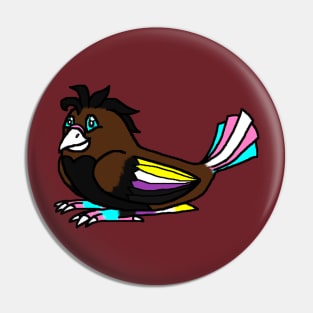 Nonbinary Pride Bird Pin