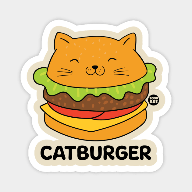 CAT BURGER Magnet by toddgoldmanart