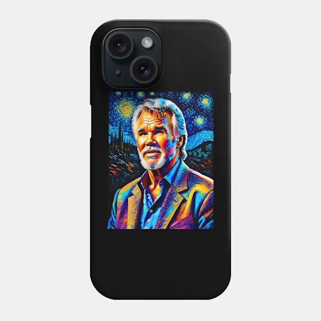 Kenny Rogers in starry night Phone Case by FUN GOGH