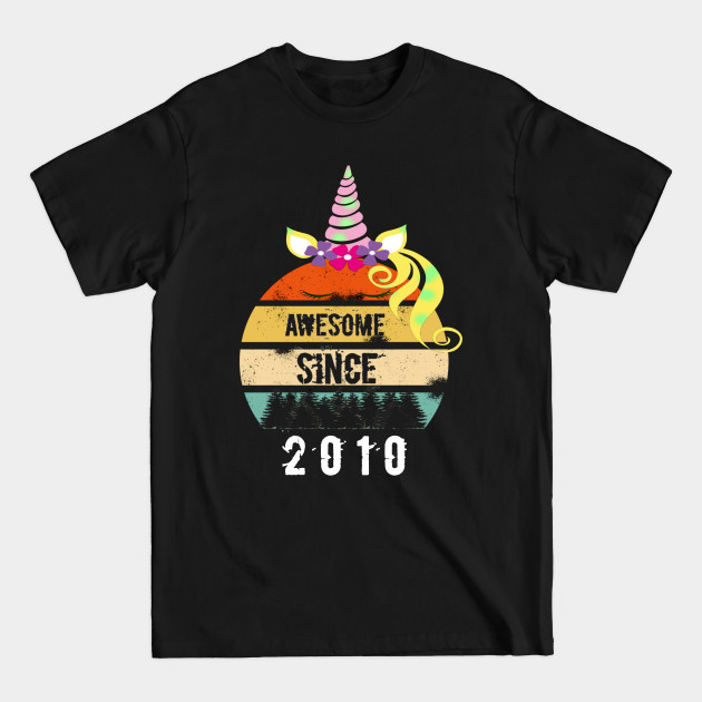 Discover Vintage awesome Since 2010 10th birthday gif shirt - Awesome Since 2010 Cute Birthday Gift - T-Shirt