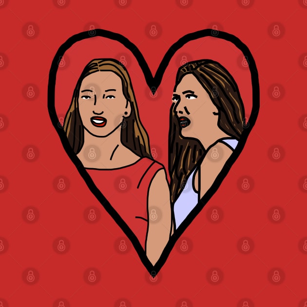 Female Couple Valentine Heart Distracted Boyfriend Meme Valentines Day by ellenhenryart