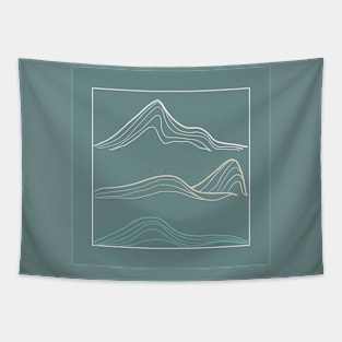 Mountain Landscape Outline Tapestry