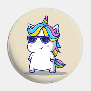 Cute Cool Unicorn Wearing Glasses Pin