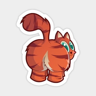 Cute little brown kitten character Magnet