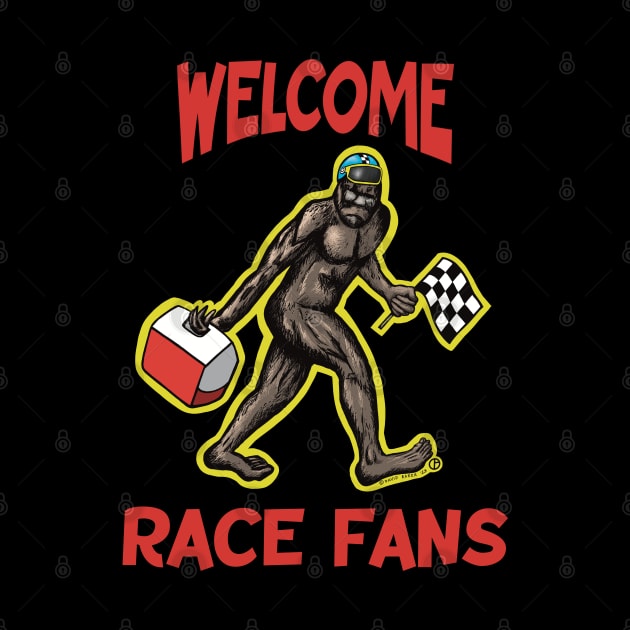 Welcome Race Fans Bigfoot by Art from the Blue Room