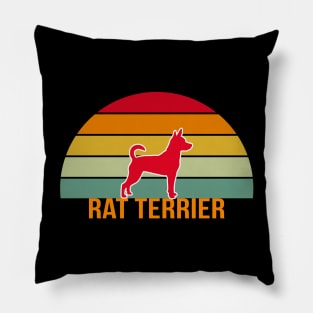 Rat Terrier Vintage Silhouette Pillow