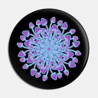 Purple Mushroom Mandala with blue highlights Pin