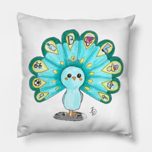 Peacock spelled with B Pillow