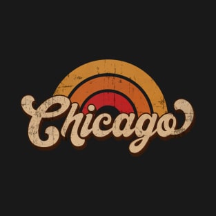 Retro Chicago Vintage Rainbow Vacation Souvenir T-Shirt