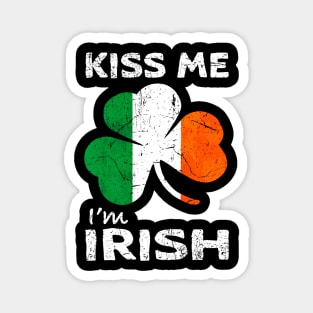 Kiss Me, I'm Irish Shamrock Ireland Flag Magnet