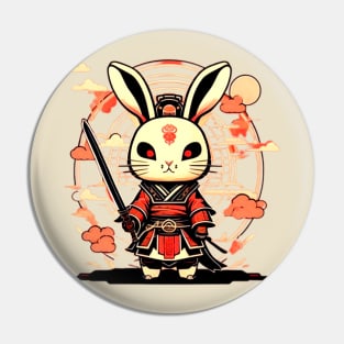 Japanice Rabbit Samurai Pin