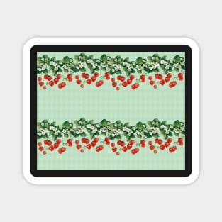 strawberry garden party mint green classic lolita cottage core Magnet