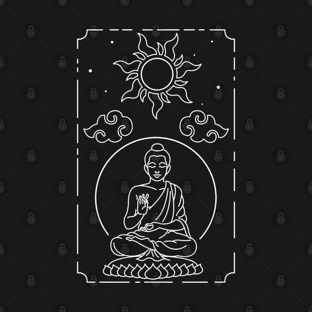 Meditating Buddha by lime line