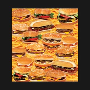 Hamburger and fries fast food extravaganza. T-Shirt