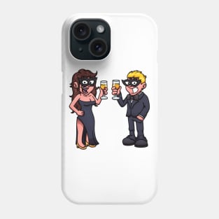 Mysterious Man And Woman Drinking Champagne Phone Case