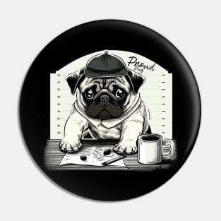 Pug Dog White Pin