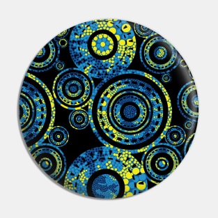 Aboriginal Art - Circles Black Background Pin