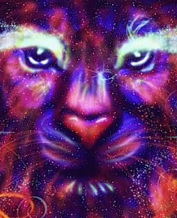 Purple Galaxy Lion Magnet