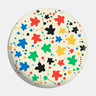 Meeple Colorful Pattern Board Games Pin