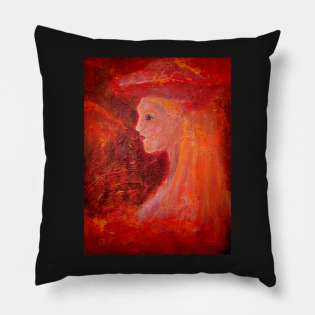 Lady in Red Pillow by ClaireBull