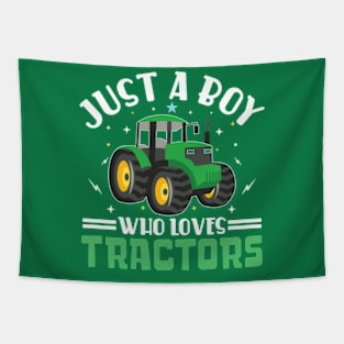 Just A Boy Who Loves Tractors Tapestry