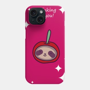 "Thinking of You" Cherry Sloth Face Phone Case