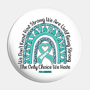 PCOS Awareness Awareness - rainbow leopard ribbon strong Pin