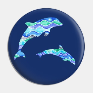 Ocean Dolphin Pattern Pin