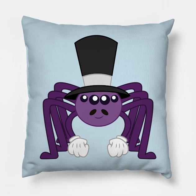 Spider With a Top Hat Pillow by CloudyGlow