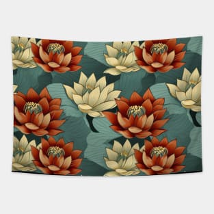 Serenity Blooms: Timeless Lotus Flower Pattern Tapestry