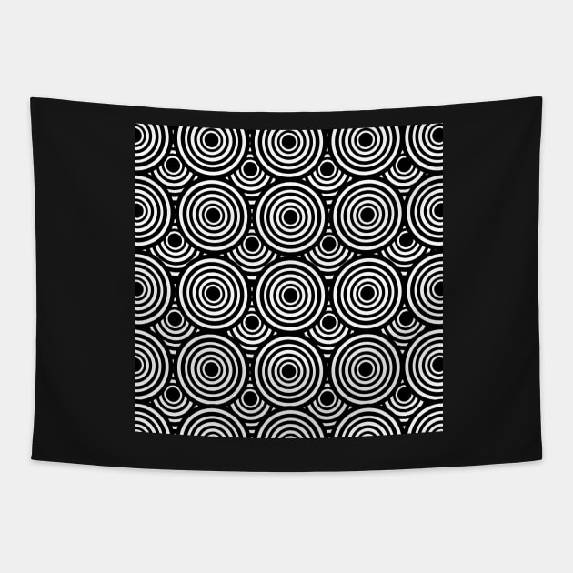 monochrome abstract geometric pattern Tapestry by pauloneill-art