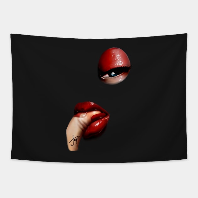 Copy of Jessica Rabbit, Black Background Tapestry by ArtInPi