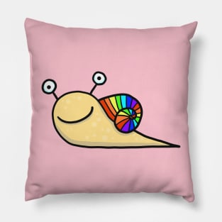 rainbow snail Pillow