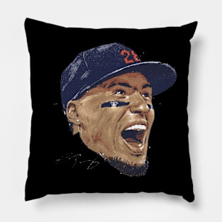 Javier Baez Detroit Portrait Pillow