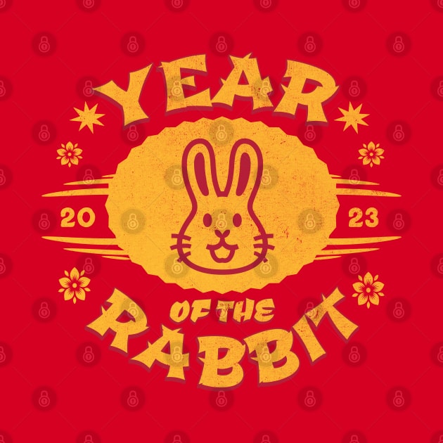 Cute Retro Chinese New Year 2023 - Year Of The Rabbit Kawaii by PUFFYP