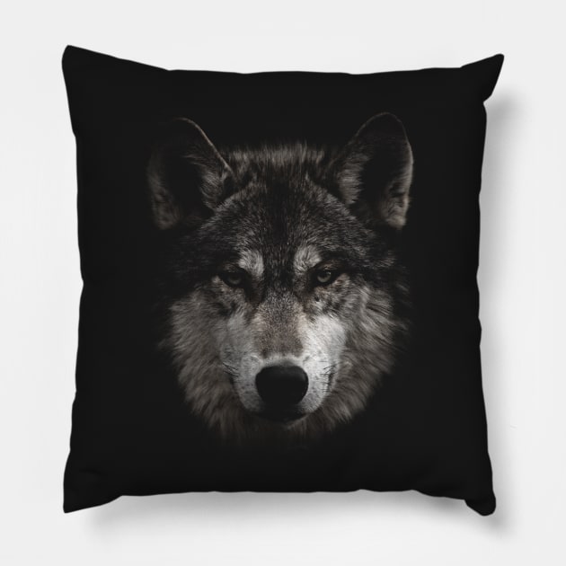 Animal Wolf Halftone Pillow by petterart