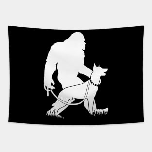 Bigfoot Walking Belgian Malinois Tapestry