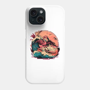 Surfing Pink Flamingo Phone Case