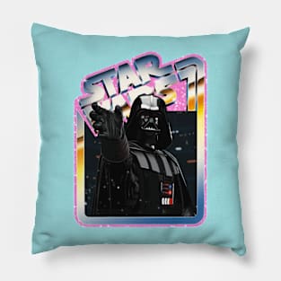 The Villain (pink starfield, chrome background) Pillow