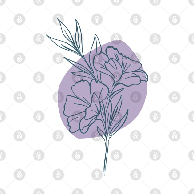 Hand Drawn Flowers with Pastel Colored Background by LittleMissy