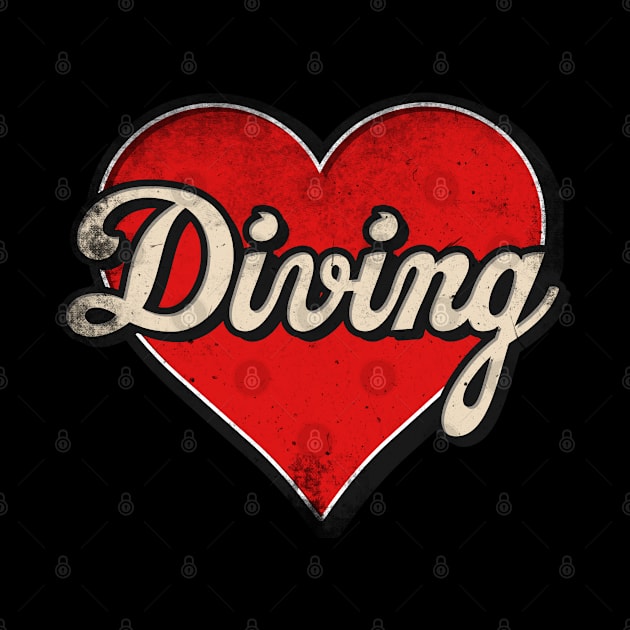 Diving mom. Diving retro heart by SerenityByAlex