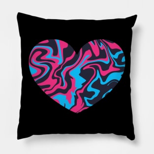 Polyamory Pride Marble Heart (alternate flag) Pillow